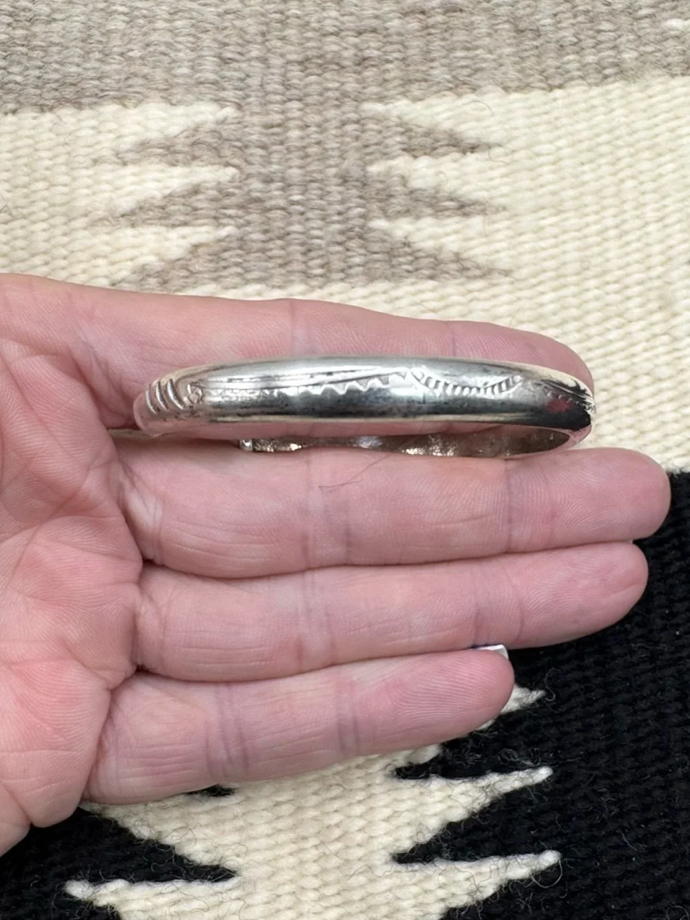 70's Prince Trading Co Navajo Native American Sterling Silver Cuff Bracelet